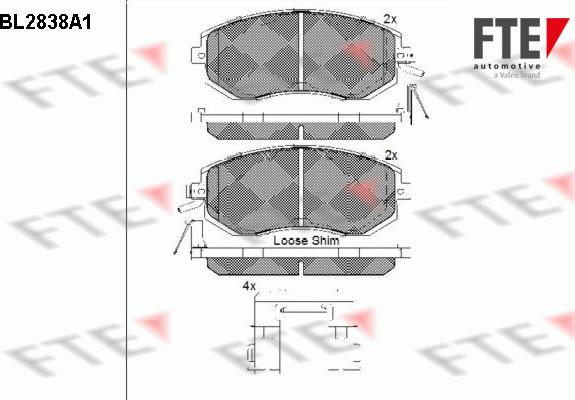 FTE 9011017 - Гальмівні колодки, дискові гальма autozip.com.ua