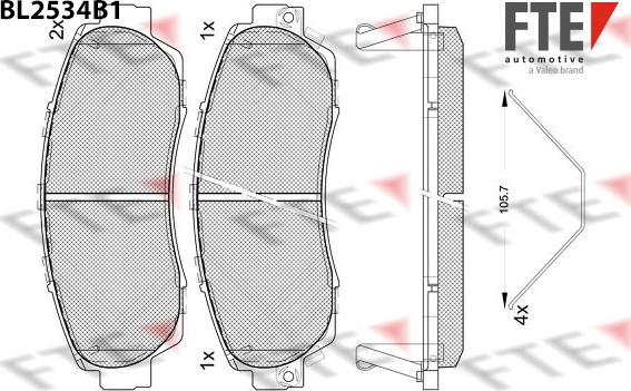 FTE 9011088 - Гальмівні колодки, дискові гальма autozip.com.ua