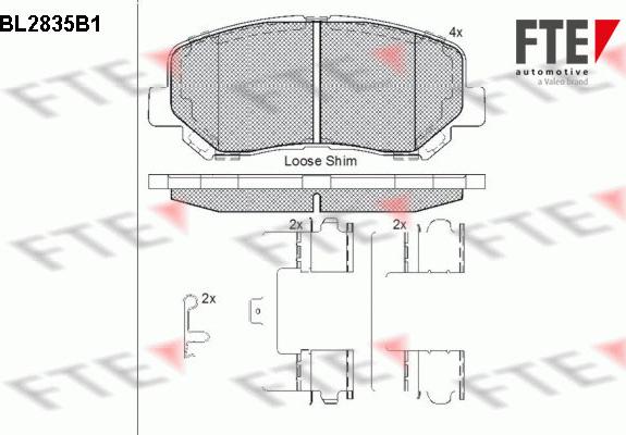 FTE 9011083 - Гальмівні колодки, дискові гальма autozip.com.ua