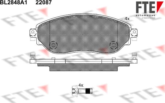 FTE 9011024 - Гальмівні колодки, дискові гальма autozip.com.ua