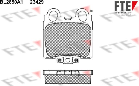 FTE BL2850A1 - Гальмівні колодки, дискові гальма autozip.com.ua