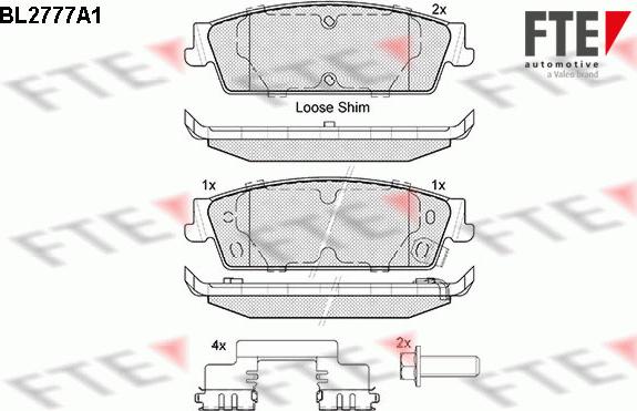 FTE BL2777A1 - Гальмівні колодки, дискові гальма autozip.com.ua