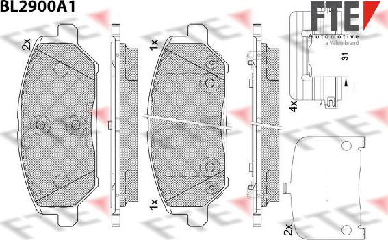 FTE BL2900A1 - Гальмівні колодки, дискові гальма autozip.com.ua