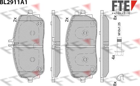 FTE BL2911A1 - Гальмівні колодки, дискові гальма autozip.com.ua