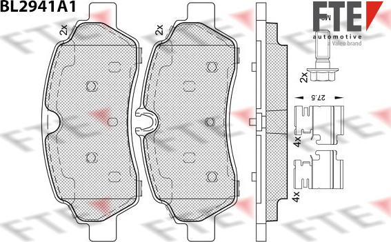 FTE 9011185 - Гальмівні колодки, дискові гальма autozip.com.ua