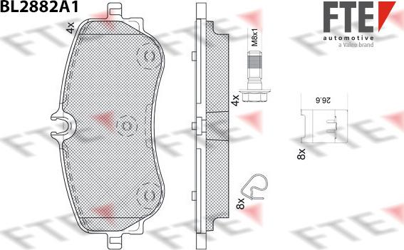 FTE BL2882A1 - Гальмівні колодки, дискові гальма autozip.com.ua