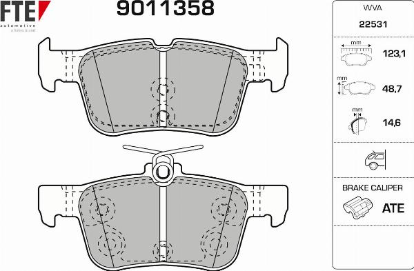 FTE 9011358 - Гальмівні колодки, дискові гальма autozip.com.ua