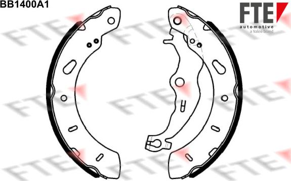 FTE BB1400A1 - Комплект гальм, барабанний механізм autozip.com.ua