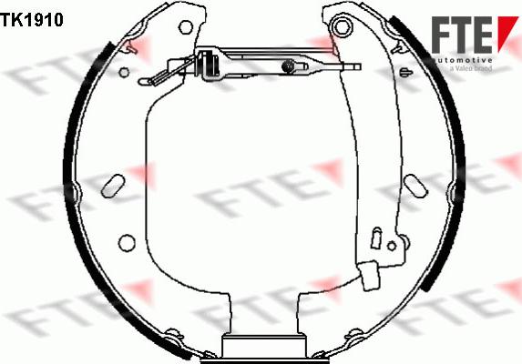 FTE TK1910 - Комплект гальм, барабанний механізм autozip.com.ua