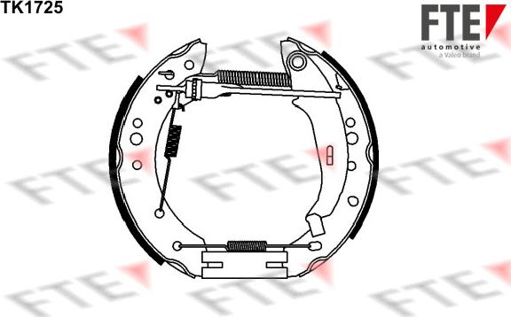 FTE TK1725 - Комплект гальм, барабанний механізм autozip.com.ua