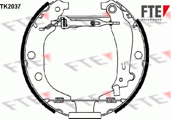 FTE TK2037 - Комплект гальм, барабанний механізм autozip.com.ua
