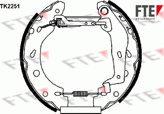 FTE TK2251 - Комплект гальм, барабанний механізм autozip.com.ua