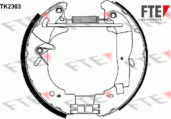 FTE TK2303 - Комплект гальм, барабанний механізм autozip.com.ua
