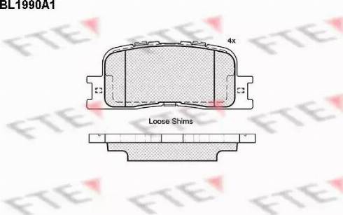 FTE BL1990A1 - Гальмівні колодки, дискові гальма autozip.com.ua