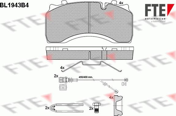 FTE BL1943B4 - Гальмівні колодки, дискові гальма autozip.com.ua