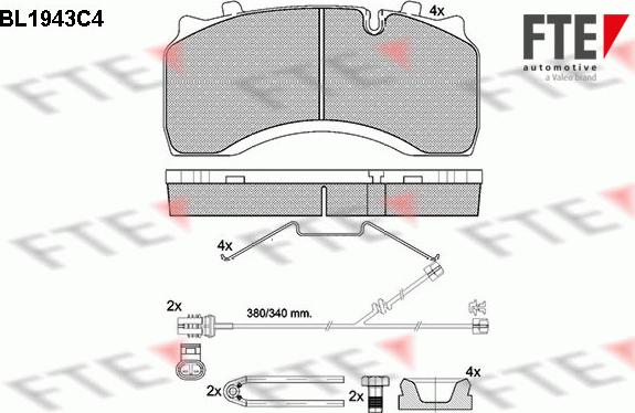 FTE BL1943C4 - Гальмівні колодки, дискові гальма autozip.com.ua