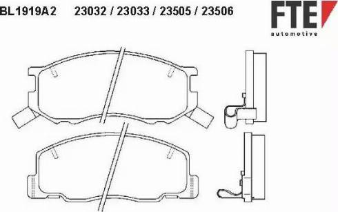 FTE BL1919A2 - Гальмівні колодки, дискові гальма autozip.com.ua