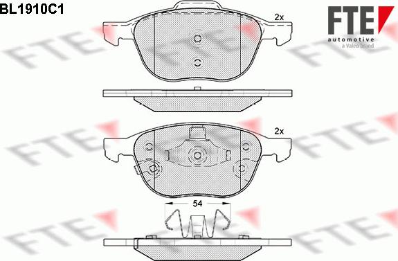 FTE BL1910C1 - Гальмівні колодки, дискові гальма autozip.com.ua