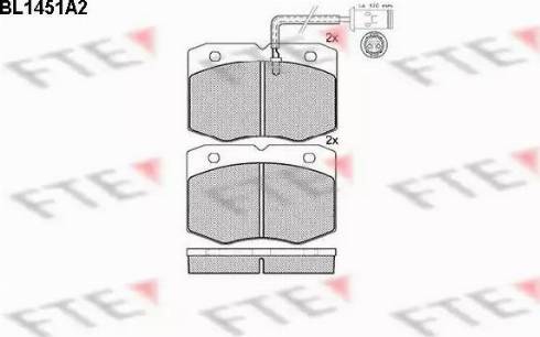 FTE BL1451A2 - Гальмівні колодки, дискові гальма autozip.com.ua