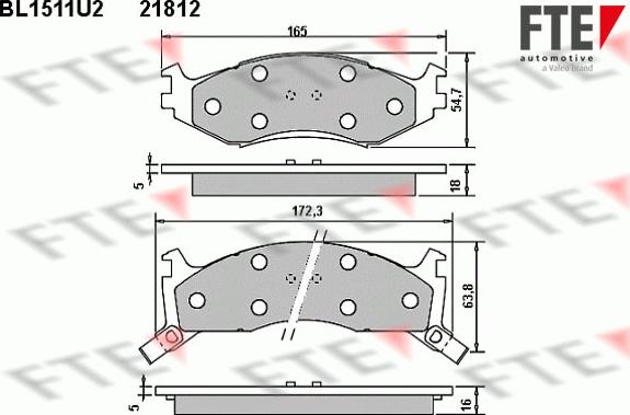 FTE BL1511U2 - Гальмівні колодки, дискові гальма autozip.com.ua