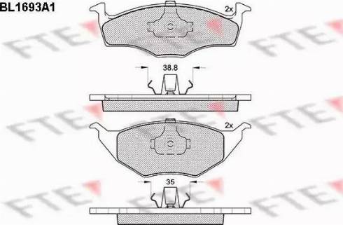 FTE BL1693A1 - Гальмівні колодки, дискові гальма autozip.com.ua