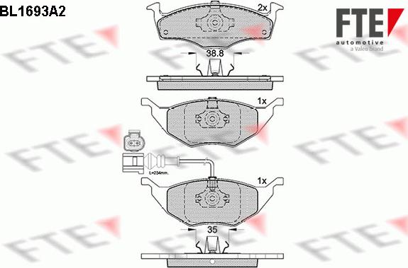 FTE BL1693A2 - Гальмівні колодки, дискові гальма autozip.com.ua