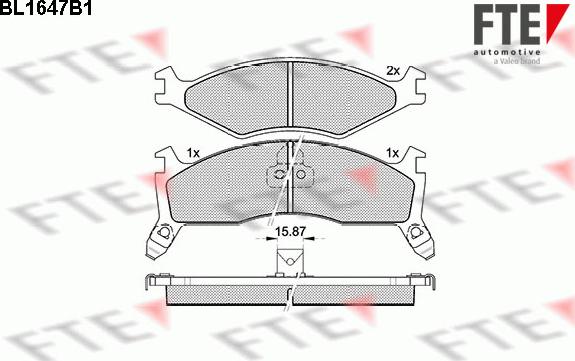 FTE BL1647B1 - Гальмівні колодки, дискові гальма autozip.com.ua