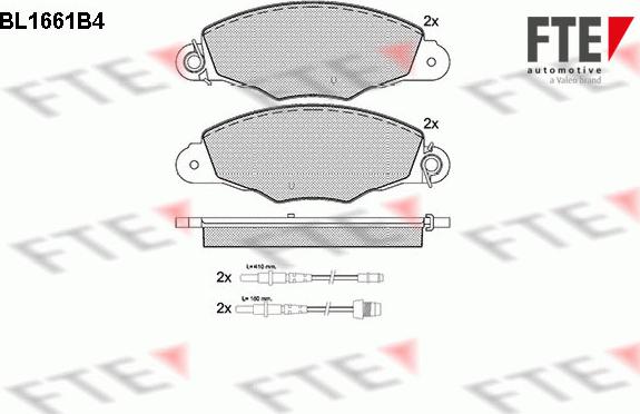 FTE BL1661B4 - Гальмівні колодки, дискові гальма autozip.com.ua