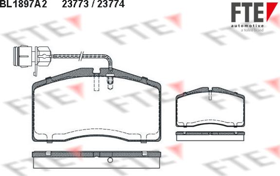 FTE BL1897A2 - Гальмівні колодки, дискові гальма autozip.com.ua