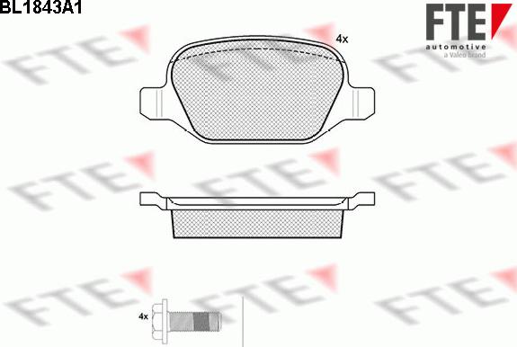 FTE BL1843A1 - Гальмівні колодки, дискові гальма autozip.com.ua