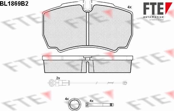 FTE BL1869B2 - Гальмівні колодки, дискові гальма autozip.com.ua