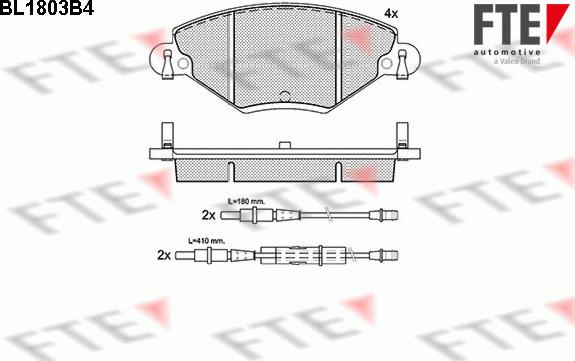 FTE BL1803B4 - Гальмівні колодки, дискові гальма autozip.com.ua