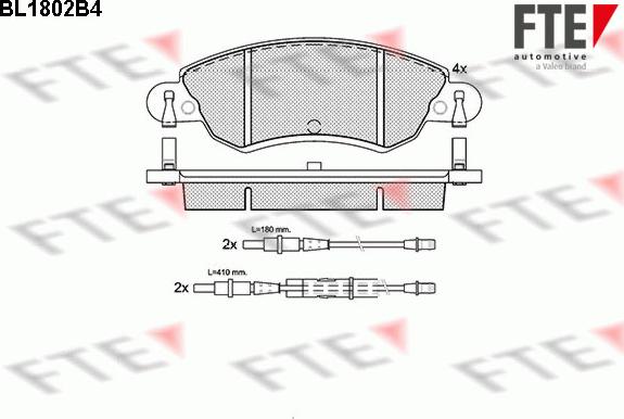 FTE BL1802B4 - Гальмівні колодки, дискові гальма autozip.com.ua