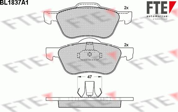 FTE BL1837A1 - Гальмівні колодки, дискові гальма autozip.com.ua