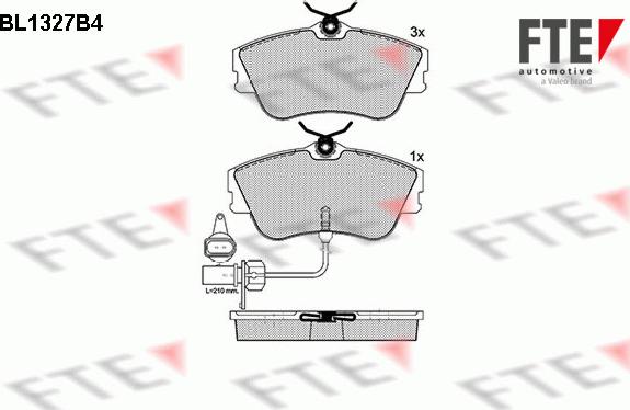 FTE BL1327B4 - Гальмівні колодки, дискові гальма autozip.com.ua