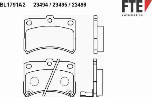 FTE BL1791A2 - Гальмівні колодки, дискові гальма autozip.com.ua