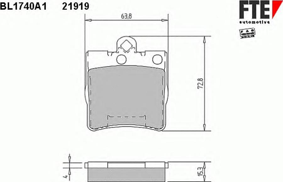 FTE BL1740A1 - Гальмівні колодки, дискові гальма autozip.com.ua