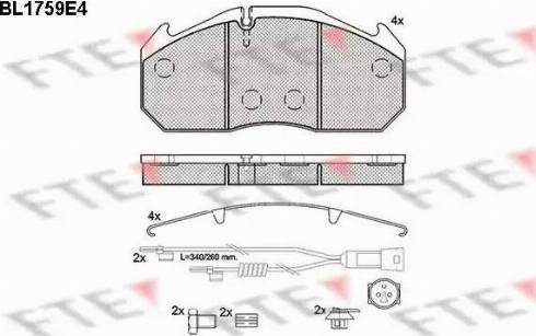 FTE BL1759E4 - Гальмівні колодки, дискові гальма autozip.com.ua