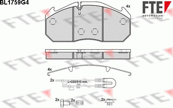 FTE BL1759G4 - Гальмівні колодки, дискові гальма autozip.com.ua