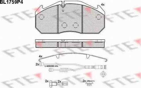 FTE BL1759P4 - Гальмівні колодки, дискові гальма autozip.com.ua