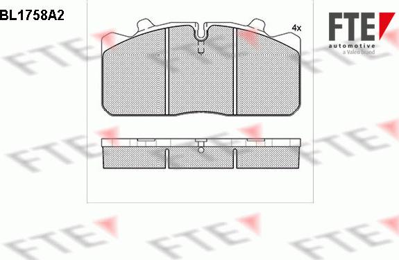 FTE BL1758A2 - Гальмівні колодки, дискові гальма autozip.com.ua