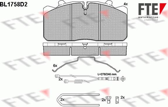 FTE BL1758D2 - Гальмівні колодки, дискові гальма autozip.com.ua