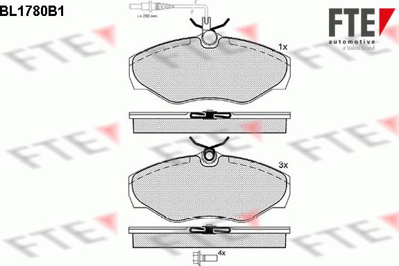 FTE BL1780B1 - Гальмівні колодки, дискові гальма autozip.com.ua