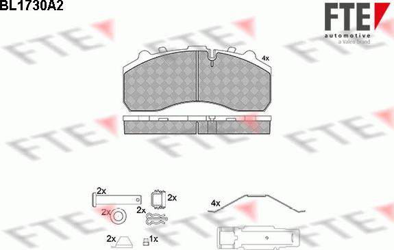 FTE BL1730A2 - Гальмівні колодки, дискові гальма autozip.com.ua