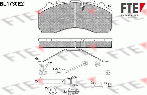 FTE BL1730E2 - Гальмівні колодки, дискові гальма autozip.com.ua