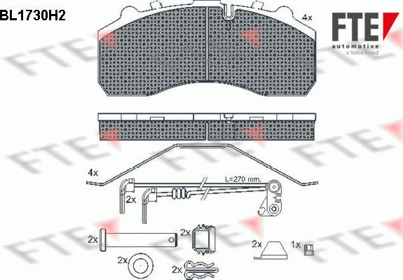 FTE BL1730H2 - Гальмівні колодки, дискові гальма autozip.com.ua