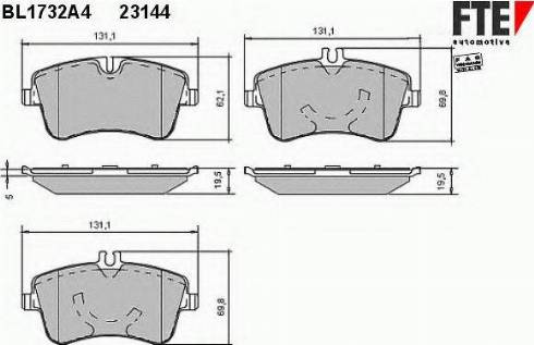 FTE BL1732A4 - Гальмівні колодки, дискові гальма autozip.com.ua