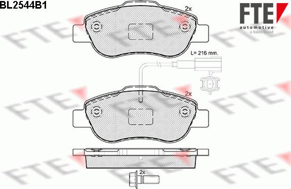 FTE BL2544B1 - Гальмівні колодки, дискові гальма autozip.com.ua