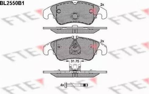 FTE BL2550B1 - Гальмівні колодки, дискові гальма autozip.com.ua