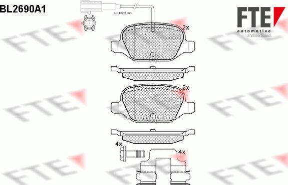 FTE BL2690A1 - Гальмівні колодки, дискові гальма autozip.com.ua